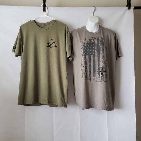 Other - TWO Olive/Gary T-Shirts Size Large